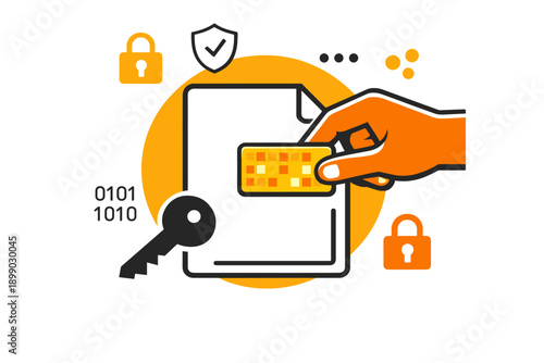 Secure digital data access with key and cybersecurity elements