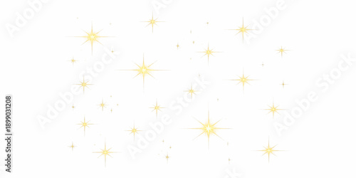 Golden stars on black festive background
