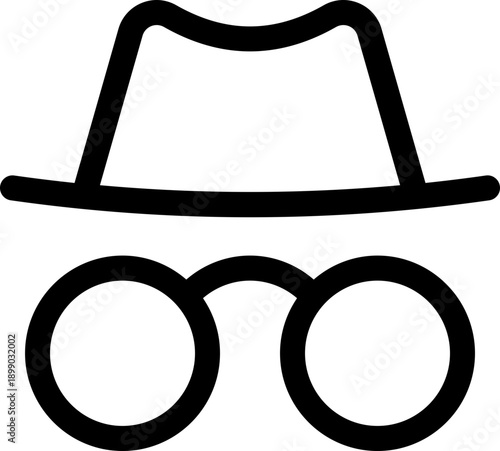 Black incognito icon - outline