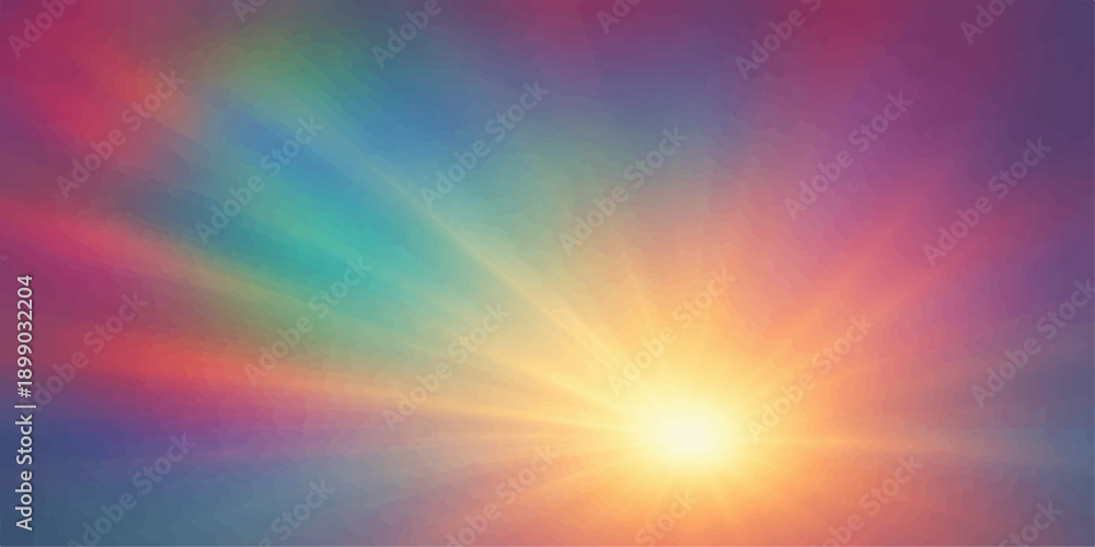 Obraz premium Abstract colorful rainbow background with rays and bright sky