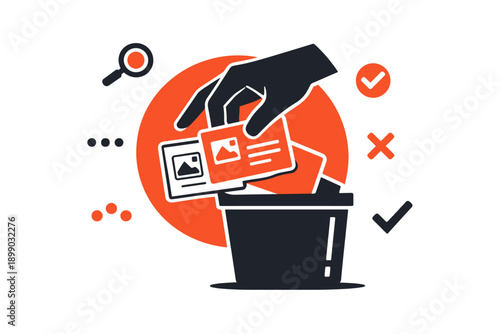 Conceptual image of identity theft and secure data disposal