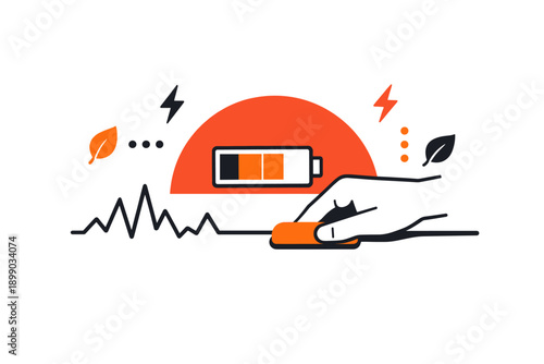 Hand with scissors cutting line in abstract energy concept