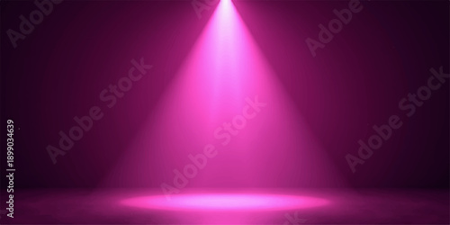 Blue stage spotlight on dark theater background