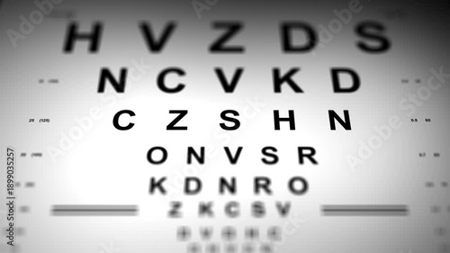 Cinematic LogMAR Optometrist Chart - Blurry Letters