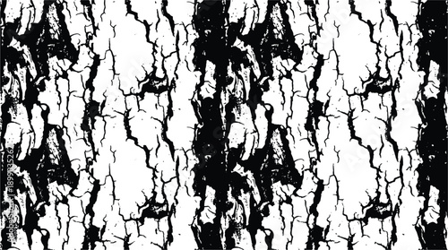 Bark texture in black and white vector for natural, craft, design and background use.
