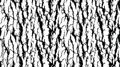 Chestnut oak bark texture. Abstract seamless tree trunk pattern in black and white colors.