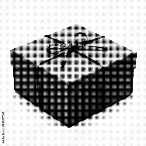 Minimalist monochrome gift box tied with rustic twine string, elegant matte black square present box for branding and gifts