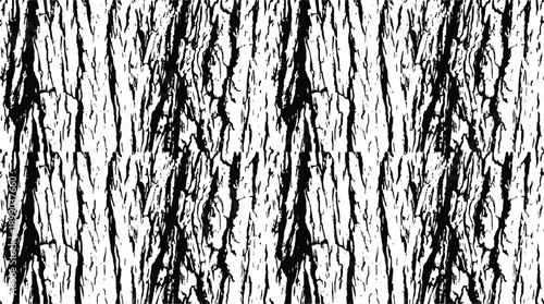 Monochrome bark texture, with deep furrows and ridges, perfect for design and backgrounds.