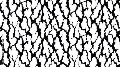 Monochrome botanical tree bark seamless design. Detailed vector pine surface texture background.