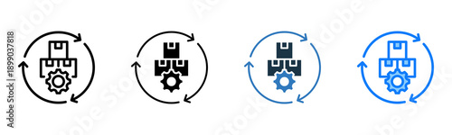 Manufacture Process icon multiple style 