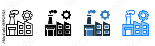 Manufacturer icon multiple style  Vector Illustration  