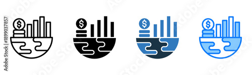 Economy Sector icon multiple style 