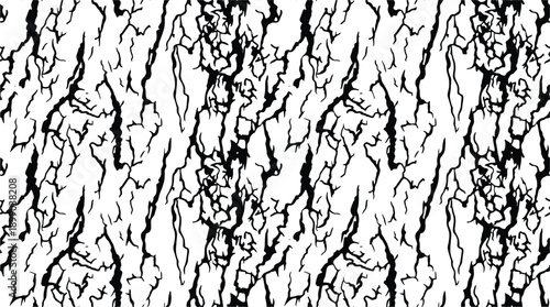 Peach bark surface pattern. Black and white seamless background for craft and design projects