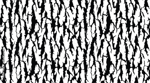 Seamless Ash bark texture for nature-inspired designs. Black and white tree pattern for crafts.