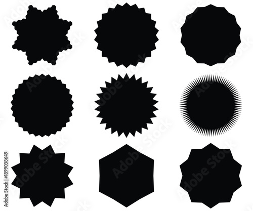 Starburst Sale Price Stickers & Labels Set - Blank Discount Badges & Tags	