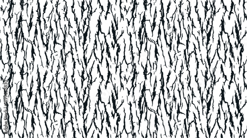 Seamless black cottonwood bark pattern. Natural rough tree trunk surface texture backdrop.