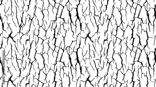 Seamless Ironwood bark texture in black and white for graphic projects.