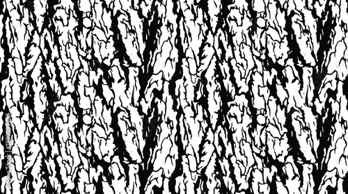 Seamless monochrome birch bark pattern. Tree bark texture.