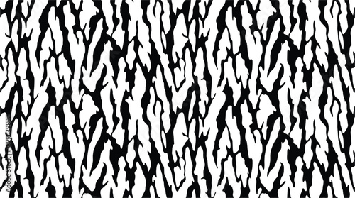 Seamless tree bark pattern texture, vertical abstract black and white design.