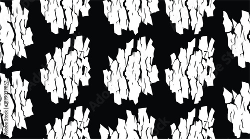 Seamless tree bark pattern. Rough, cracked tree texture. Black and white abstract design.