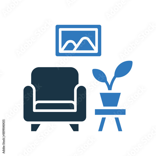 Furniture mixed color icon  Vector Illustration 
