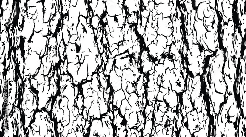 Vector image of Tamarack bark texture. Natural background, vector, black and white surface.