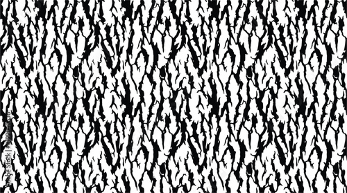 Vector seamless bark texture pattern, locust tree, black and white graphic backdrop.