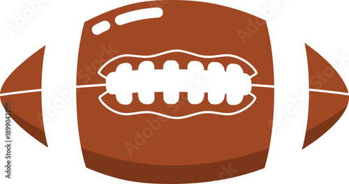 Funny football illustration with teeth laces, creative sports design combining humor and athletics, ideal for logos, branding, and themed artwork