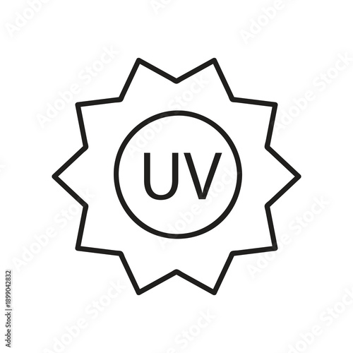 Sun UV Protection Symbol, Ultraviolet Protection Icon, UV Shield Icon..eps