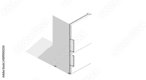 3D Model of Hinge Attached to Panel.