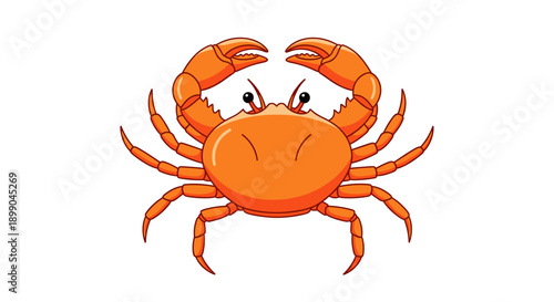 Angry Cartoon Crab Character Illustration.