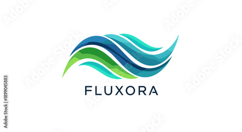 Fluxora Logo Design with Wavy Lines.