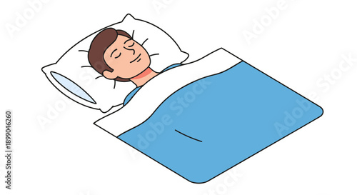 Illustration of a Man Sleeping Peacefully.