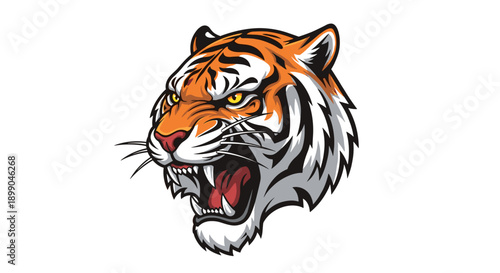 Illustration of a Roaring Tiger Head.