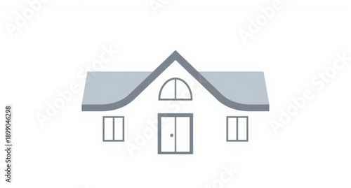 3D illustration of a residential house icon with a red roof and window isolated on a white background representing a real estate property symbol for building construction and home business