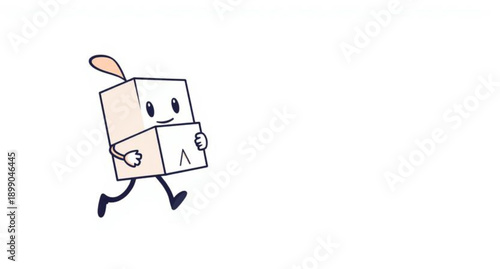 Funny cartoon businessman character holding a blank sign symbol in a hand drawn doodle vector art illustration