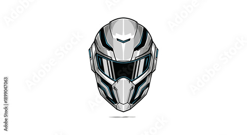 Motorcycle Helmet Front View Illustration.