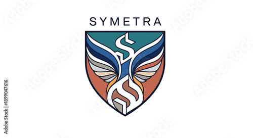 Stylized Medical Caduceus Shield Logo Design.