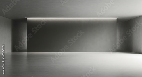 Wallpaper Mural Minimalist modern hallway interior featuring a clean spacious empty gray wall in a contemporary architectural setting with soft lighting and polished concrete flooring aesthetic. Torontodigital.ca