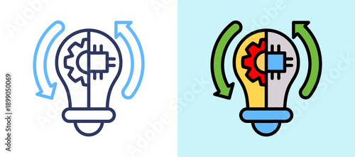 Tech Evolution line color icon
