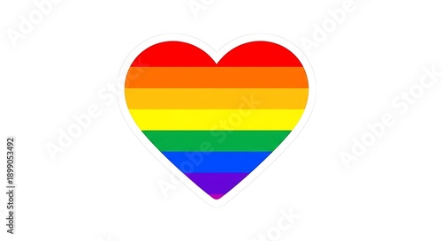 A rainbow-colored heart graphic, showcasing the LGBTQ+ pride flag, centered on a white backdrop Free Download A rainbow-colored heart graphic, showcasing the LGBTQ+ pride flag, centered on a white backdrop - GFXLoad