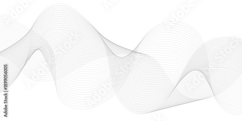 Abstract slim wave pattern design element vector illustration