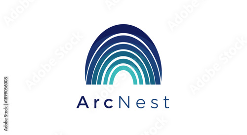 ArcNest Logo Design with Rainbow Colors.