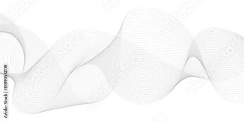 Abstract slim wave pattern design element vector illustration