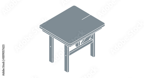 Gray Desk with Drawer Simple Design.