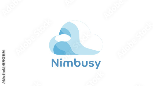 Nimbusy Logo Design with Cloud Shapes.