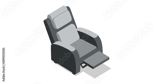Recliner Chair with Footrest Extended Illustration.