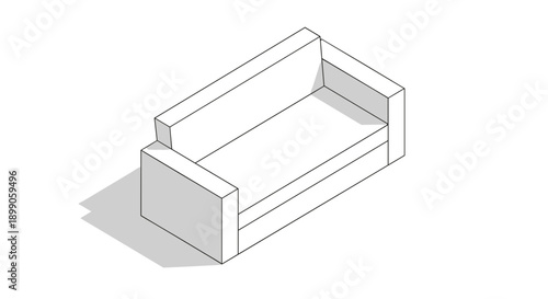 Simple 3D Illustration of a Sofa 1.