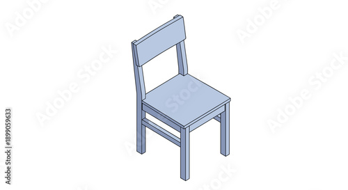 Simple Blue Chair Illustration.
