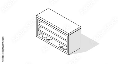Simple Line Drawing of a Rectangular Box.